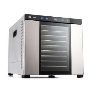 G21 Mistral rozsdamentes acél gyümölcsaszaló 10 tálcával, digitális időzítővel és hőmérséklet-szabályozással - Aszaló