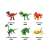 Sada stavebných kociek Wange s dinosaurami, 6 rôznych dinosaurov, Stegosaurus, T-Rex, Triceratops, Long Neck Dragon, Creek Dragon, Pterosauria