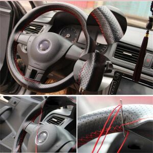 Autó Kormányvédő - Műbőr - Fekete - 38cm 139836340 - Autós kormányhuzat