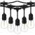Outdoor string lights with 5 warm white LED bulbs, black wire