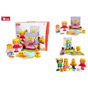 Zestaw klocków WANGE® DUBIE 611 dla dzieci, zawierający 145 elementów i 8 kart edukacyjnych, z kolorowymi postaciami i różnymi emocjami - Gra