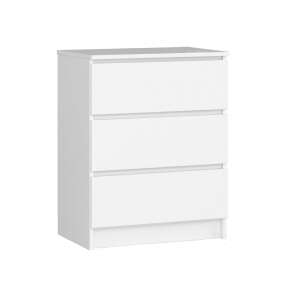 Timeless Tools 3 drawer chest of drawers, white, 60x77x40 cm - Living Room Furniture