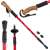 Roter Nordic Walking Stock mit Korkgriff, Marke Energia, zeigt Details des Stocks