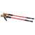 Pair of red Nordic walking sticks with cork handles, Energia brand