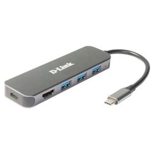 D-Link DUB-2333 USB 3.0, USB-C, HDMI, 5 az 1-ben Szürke USB Hub 73532826 