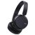 Angled view of JVC HA-S36W blue wireless on-ear headphones