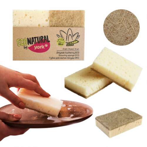 YORK ECO NATURAL Súrolószivacs - Természetes Agávé Rost és Szivacs - 2 db