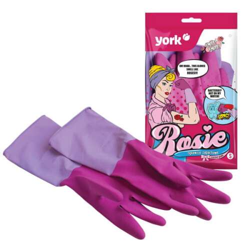 Mănuși de cauciuc parfumate ROSIE "S" (1 pereche) - YORK - CLEAN HOUSE