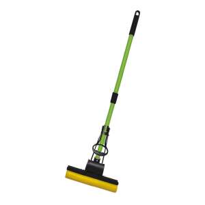 YORK telescopic mop with sponge head, green and black - YORK