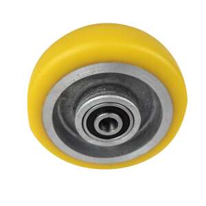 Hako floor scrubber replacement wheel, 100mm diameter, yellow polyurethane, for B70, B90, B90 CL models - Cleaning machine accessory