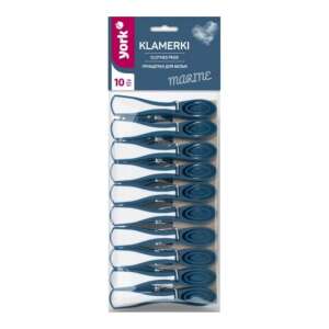 York Marine Wäscheklammern, 10er Pack, blau und weiß, Wäscheklammern, Plastik Wäscheklammern - Wäscheklammern
