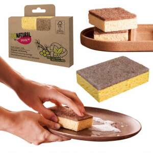 Spongă de curățare din celuloză York Eco Natural, pachet de 2, spongă ecologică pentru spălarea vaselor, curățare durabilă - Bureti vase