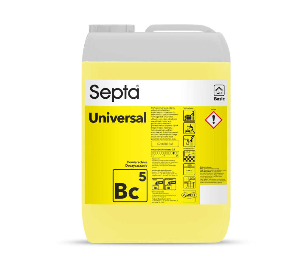 SEPTA UNIVERSAL BC5 Professional Cleaning Concentrate for Heavy Duty Cleaning 10L