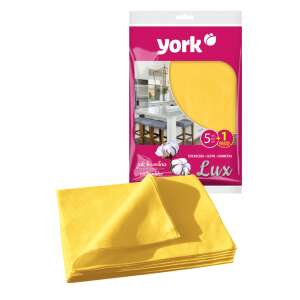 Pack of 6 yellow YORK Lux cotton cleaning cloths, 35 x 50 cm, 5+1 free - YORK Household wipes