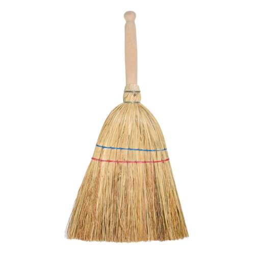 Cirokseprű rövid fa nyéllel SORGO MINI - YORK - GARDEN FROM THE DREAM, natural bristle broom with wooden handle, perfect for sweeping small areas
