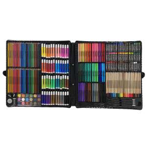 Timeless Tools 258 piece art set for kids, with colored pencils, markers, crayons, watercolors, and more - Writing Tool Set