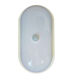 Lampă LED ovală cu senzor de mișcare, albă, pentru exterior și interior, impermeabilă IP67, Rixme - Lămpi de perete pentru exterior