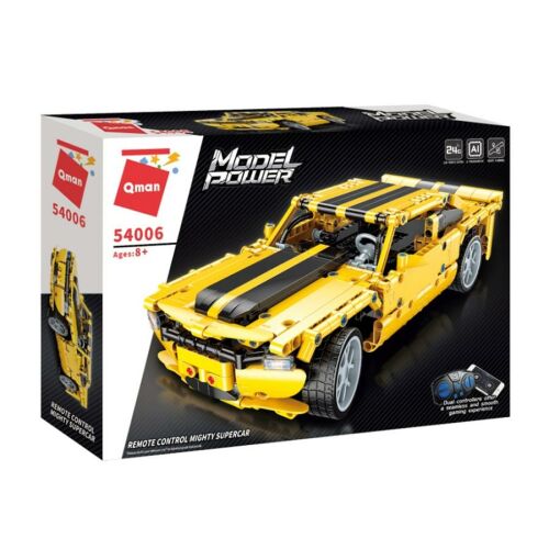 QMAN 54006 Sárga Távirányítós Sportautó Építőjáték Dobozban - QMAN