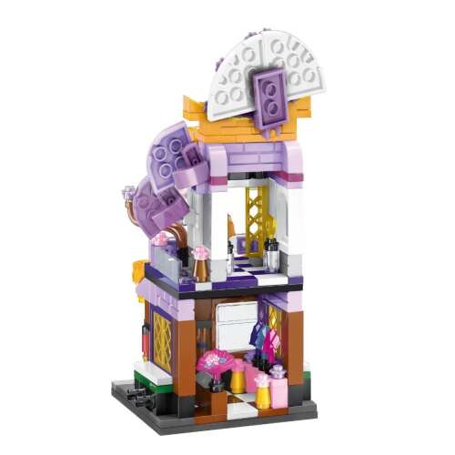 Set de blocuri de construcție QMAN Keeppley City Corner Magazin cu evantai, asamblat, 291 de piese