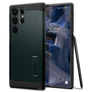 Etui Spigen TOUGH ARMOR do Samsunga Galaxy S23 Ultra w kolorze ciemnozielonym, widok z przodu - Spigen