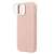 Uniq Lino Hue iPhone 14 tok, rózsaszín szilikon tok MagSafe töltéssel, oldalsó nézet