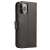 Black leather flip case for TCL 205 phone with magnetic closure, card slots and stand function