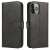 Black leather flip case for TCL 205 phone with magnetic closure, card slots and stand function