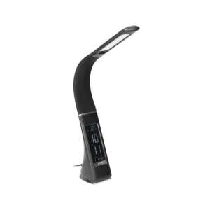 Orno Virone DL-12/B Dolomit LED Schreibtischlampe mit Uhr - Schwarz - Tischlampen