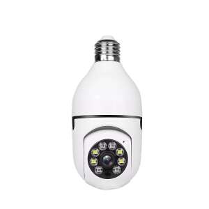 White bulb shaped WiFi security camera with night vision and motion detection - Nonbrand Security Camera