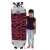 Happy Nappers zebra sleeping bag, black and pink, size comparison with child