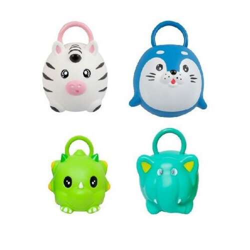 Squeakys fürdőjáték szett 4 állatos fürdőjátékkal, zebra, fóka, dinoszaurusz, elefánt, 7cm