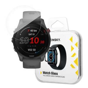 Wozinsky Full Glue edzett üveg Garmin Forerunner 255-höz fekete kerettel és csomagolással - Wozinsky