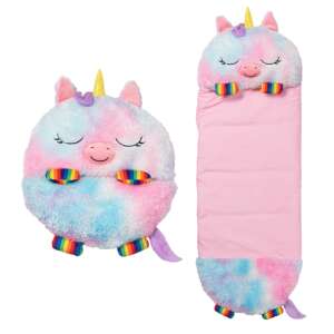 Happy Nappers 2in1 Sac de dormit și pernă mare - Rainbow Unicorn #pink-blue 73569514 Metraje si textile