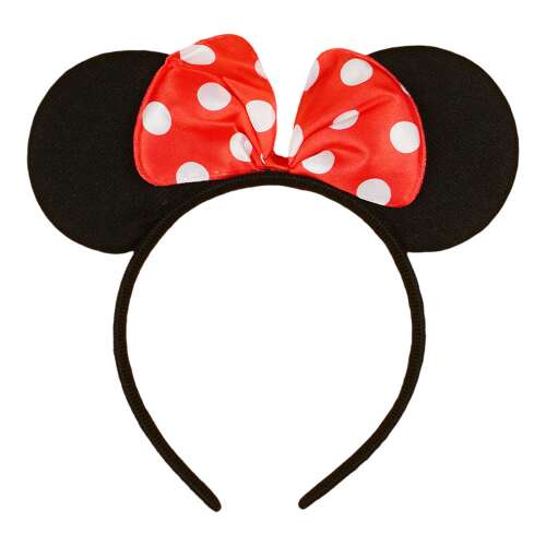 Disney Minnie egér fejpánt piros pöttyös masnival és fekete fülekkel