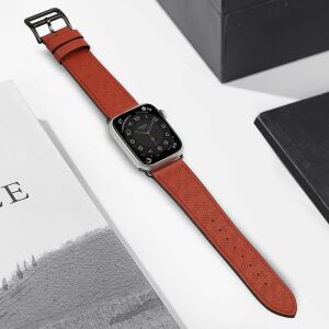 Strap Leather červený kožený remienok pre Apple Watch pre Apple Watch 41mm 40mm 38mm - Smart zariadenia