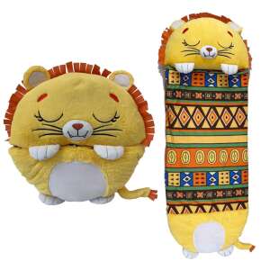 Happy Nappers 2-în-1 Sac de dormit și pernă Leu, galben și portocaliu, cu model tribal - Lenjerie de pat