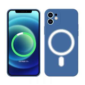 Samsung S23 magnetisches Silikon-Case, blau, Vorder- und Rückseite - Handyhüllen