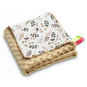 Pătură pentru bebeluși Sensillo cu două fețe 75x100cm - cappuccino floral - Paturici bebe