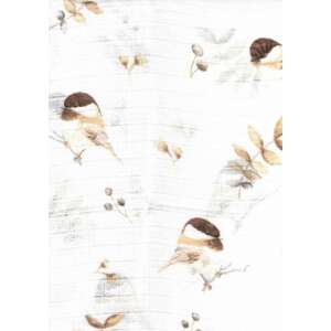 1db-os mintás textil pelenka - kismadár, 100% pamut, 60x80cm, kismadár mintás, textil pelenka - Textil pelenka