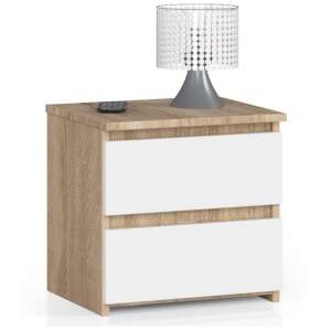Melaka CL2 2SZ bedside cabinet, sonoma, white