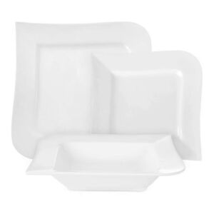 Fehér négyzet alakú porcelán étkészlet az Ambition Fala-tól - Ambition