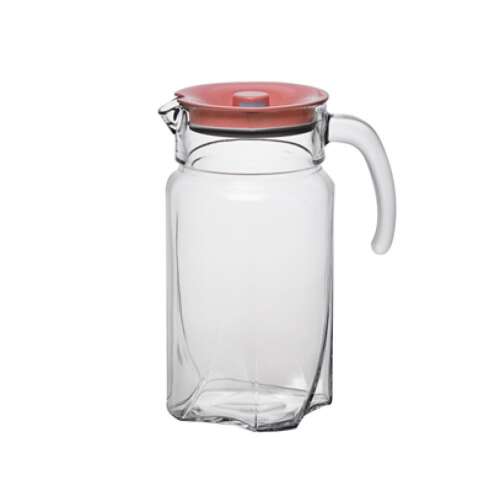 Pasabahce Luna üveg kancsó rózsaszín tetővel, 1.7 liter