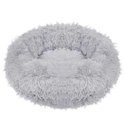 Springos gray plush dog and cat bed, 110 cm