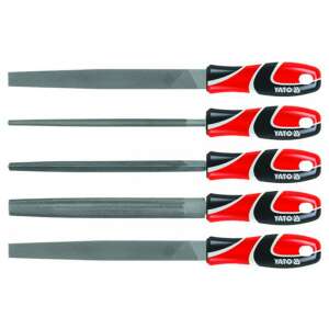 Yato 5 piece file set, 250 mm, high carbon steel, ergonomic handle - Tool