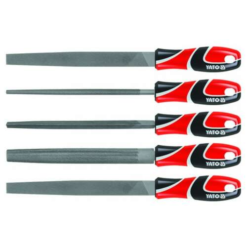 Yato 5 piece file set, 250 mm, high carbon steel, ergonomic handle