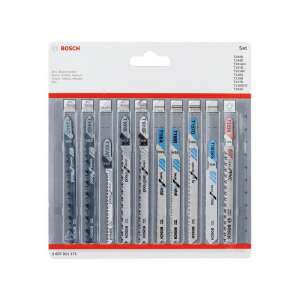Sada pílových listov na vyrezávanie Bosch, 10 kusov, T-držadlo, pre drevo, kov, PVC - Ručné pílové listy