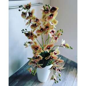 Padlóvázás élethű orchidea dekor 4 virágos változat