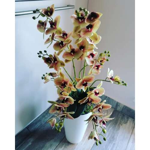 Padlóvázás élethű orchidea dekor 4 virágos változat 32186852