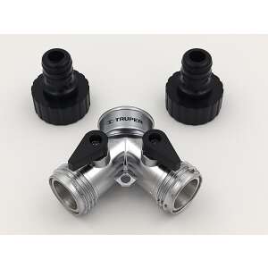 Kerticsap elosztó, szelepelt, gyors-csatlakozós, alumínium, 3/4"