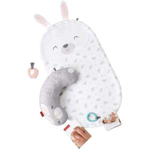 Fisher-Price Baby Bunny Masszázs szett, játszószőnyeg nyuszi párnával és gyűrűs játékkal a baba masszázsához - Fisher Price